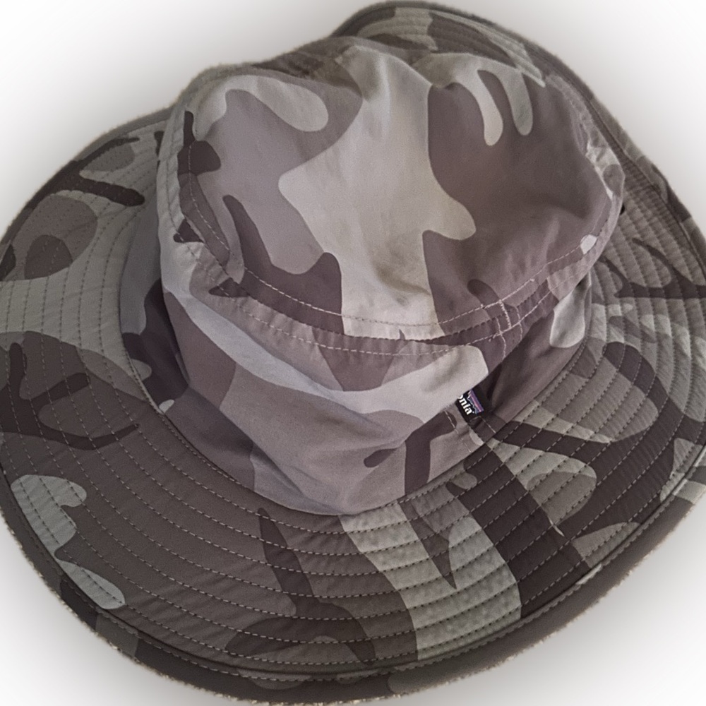 Patagonia Bucket Hat Gray Camouflage Sun protection Outdoor Small